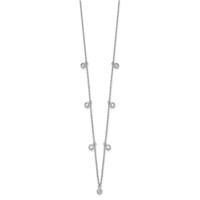 True Origin 14K White Gold 0.62 Carat Lab Grown Diamond VS+ F+ Complete 9 Station Necklace, 18" view 2