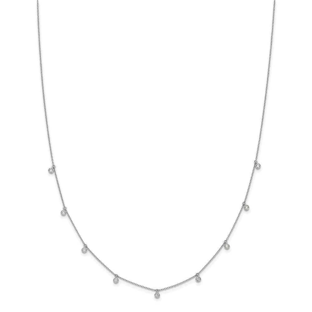True Origin 14k White Gold 5/8 carat Lab Grown Diamond VS DEF Nine Station 18 inch Necklace (PM10017-058-WLD-18)