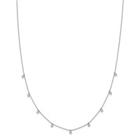 True Origin 14K White Gold 0.62 Carat Lab Grown Diamond VS+ F+ Complete 9 Station Necklace, 18" view 3