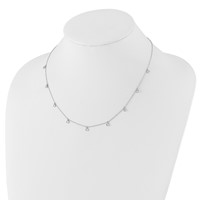 True Origin 14K White Gold 0.62 Carat Lab Grown Diamond VS+ F+ Complete 9 Station Necklace, 18" view 4