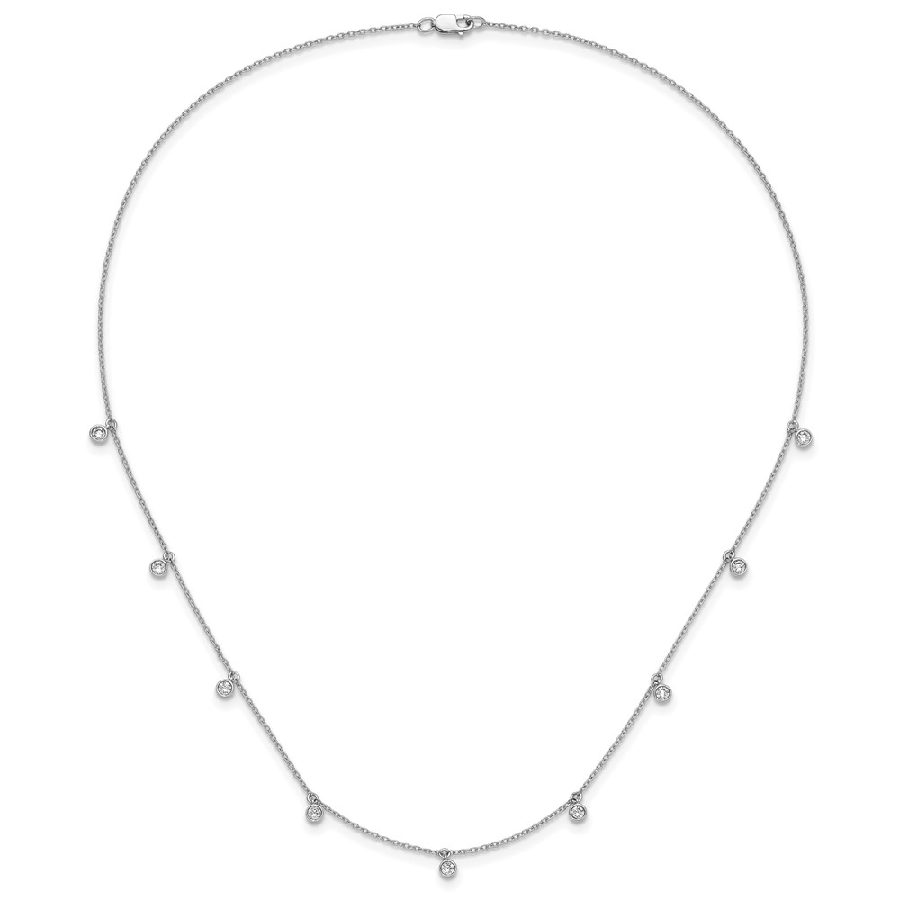 True Origin 14k White Gold 5/8 carat Lab Grown Diamond VS DEF Nine Station 18 inch Necklace (PM10017-058-WLD-18)