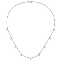 True Origin 14K White Gold 0.62 Carat Lab Grown Diamond VS+ F+ Complete 9 Station Necklace, 18" view 5