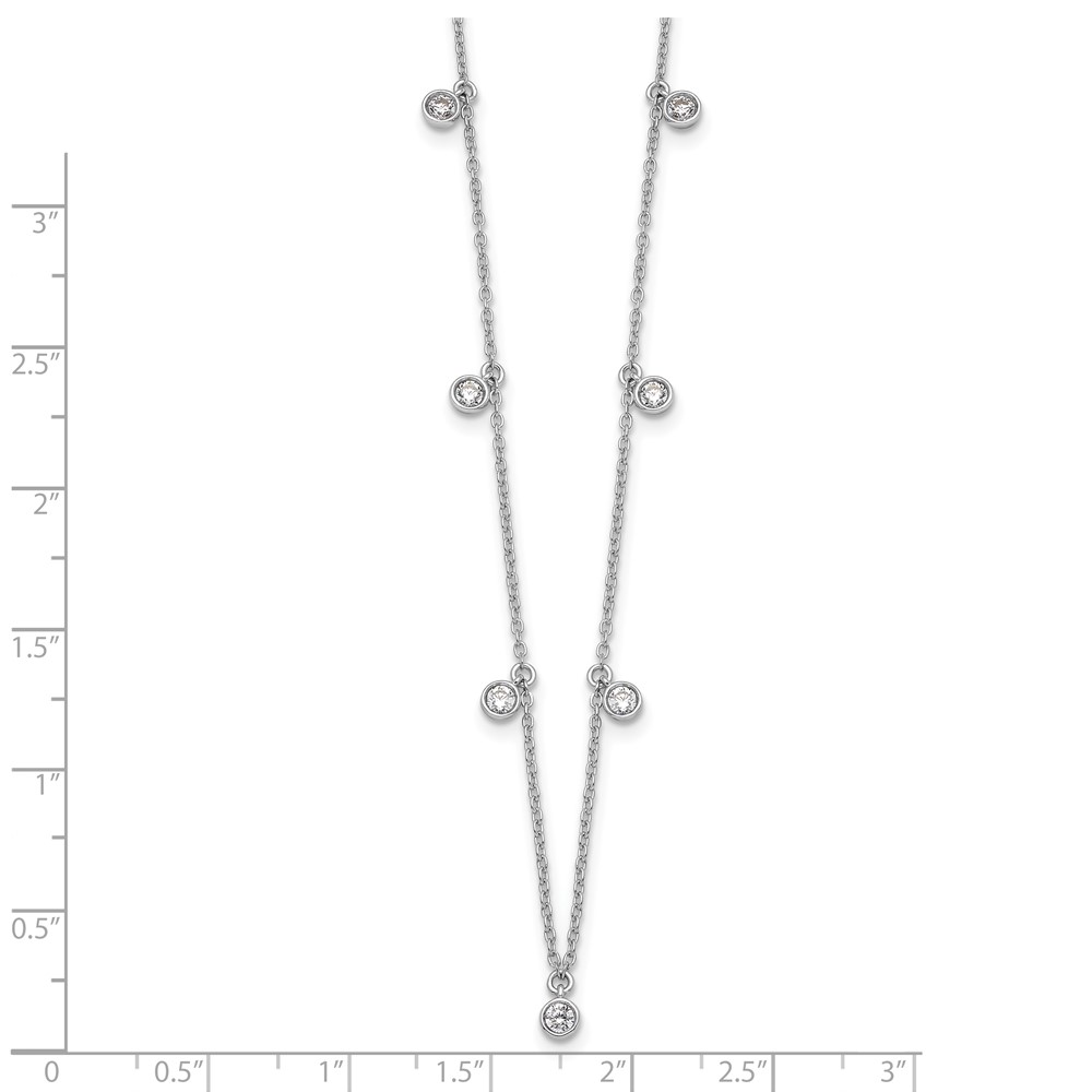 True Origin 14k White Gold 5/8 carat Lab Grown Diamond VS DEF Nine Station 18 inch Necklace (PM10017-058-WLD-18)