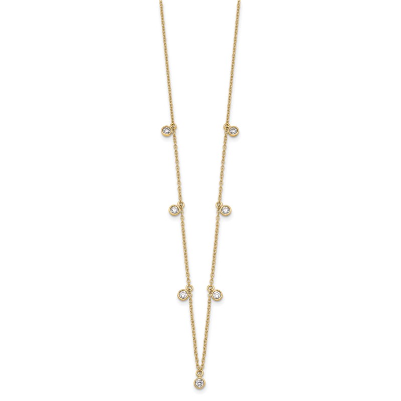 True Origin 14k 5/8 carat Lab Grown Diamond VS DEF Nine Station 18 inch Necklace
