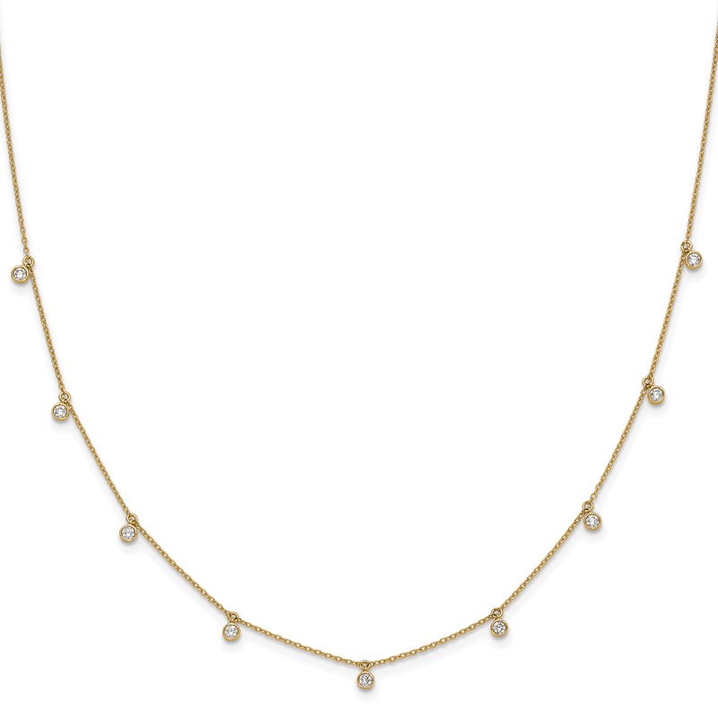 True Origin 14k 5/8 carat Lab Grown Diamond VS DEF Nine Station 18 inch Necklace