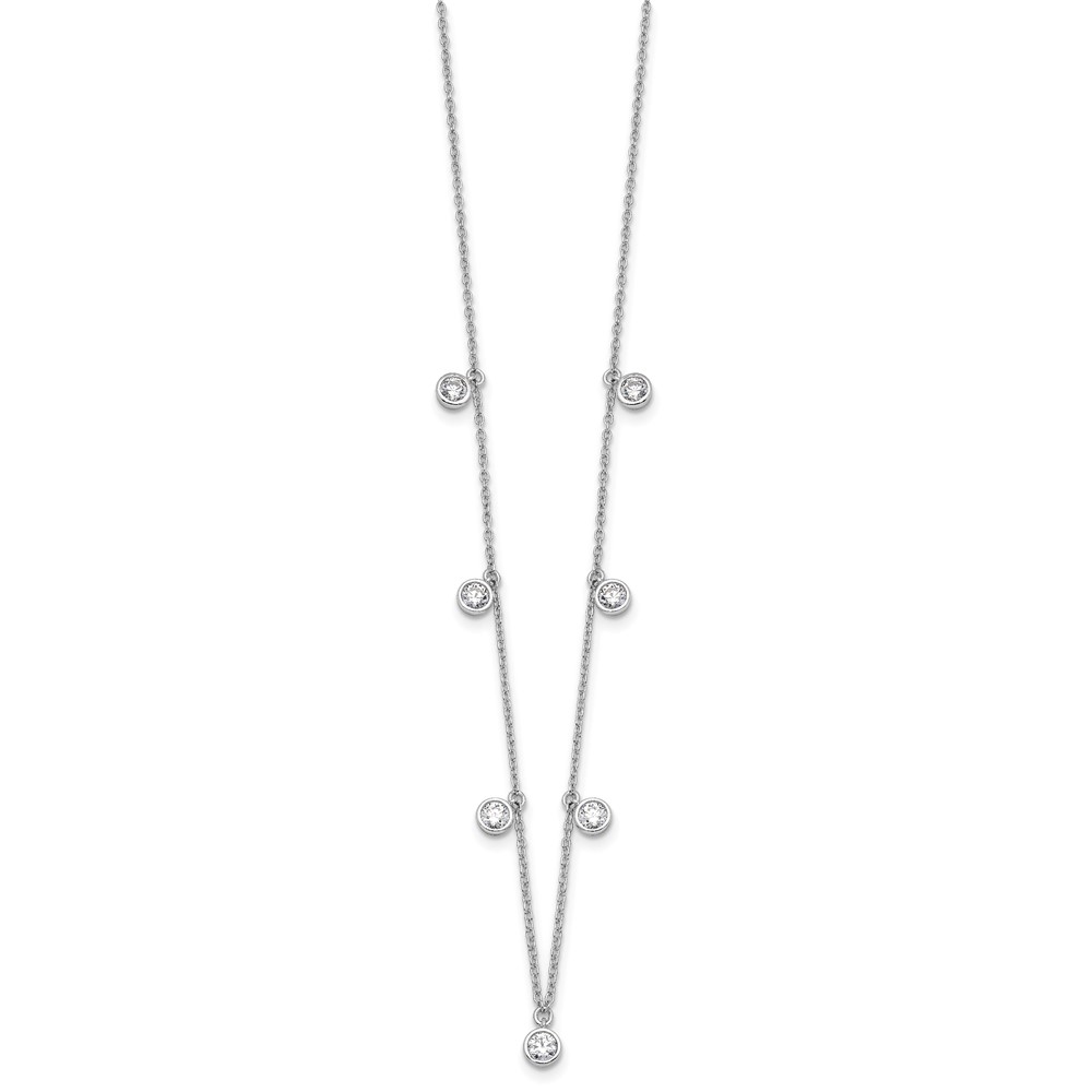 True Origin 14k White Gold 1 1/6 carat Lab Grown Diamond VS DEF Nine Station 18 inch Necklace (PM10017-117-WLD-18)