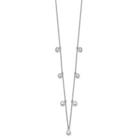 True Origin 14K White Gold 1.17 Carat Lab Grown Diamond VS+ F+ Complete 9 Station Necklace, 18" view 2