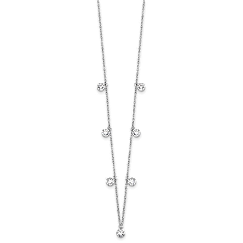 True Origin 14k White Gold 1 1/6 carat Lab Grown Diamond VS DEF Nine Station 18 inch Necklace