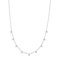 True Origin 14K White Gold 1.17 Carat Lab Grown Diamond VS+ F+ Complete 9 Station Necklace, 18" view 3