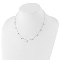 True Origin 14K White Gold 1.17 Carat Lab Grown Diamond VS+ F+ Complete 9 Station Necklace, 18" view 4