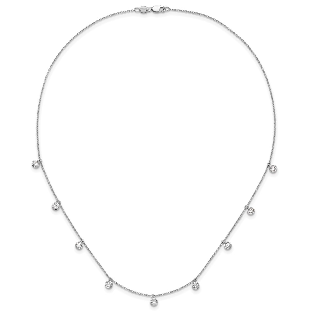 True Origin 14k White Gold 1 1/6 carat Lab Grown Diamond VS DEF Nine Station 18 inch Necklace (PM10017-117-WLD-18)