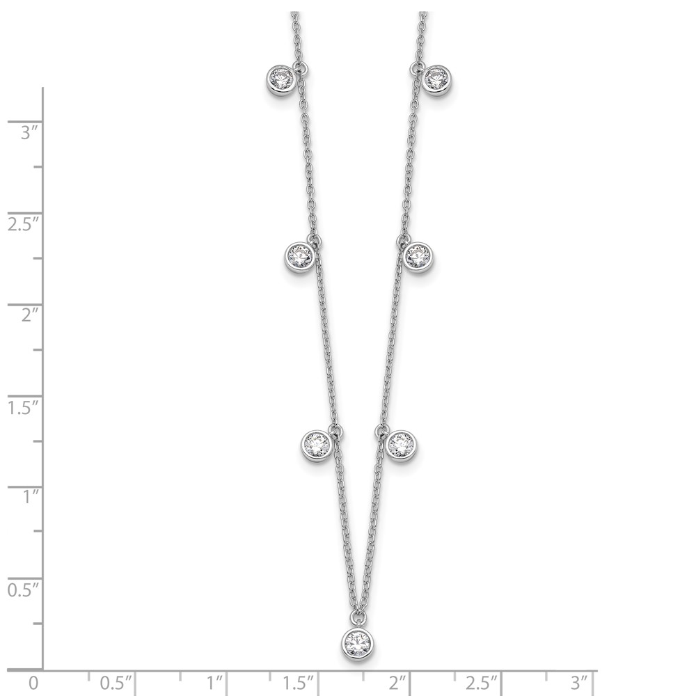 True Origin 14k White Gold 1 1/6 carat Lab Grown Diamond VS DEF Nine Station 18 inch Necklace (PM10017-117-WLD-18)