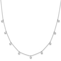 True Origin 14K White Gold 1.17 Carat Lab Grown Diamond VS+ F+ Complete 9 Station Necklace, 18" view 1