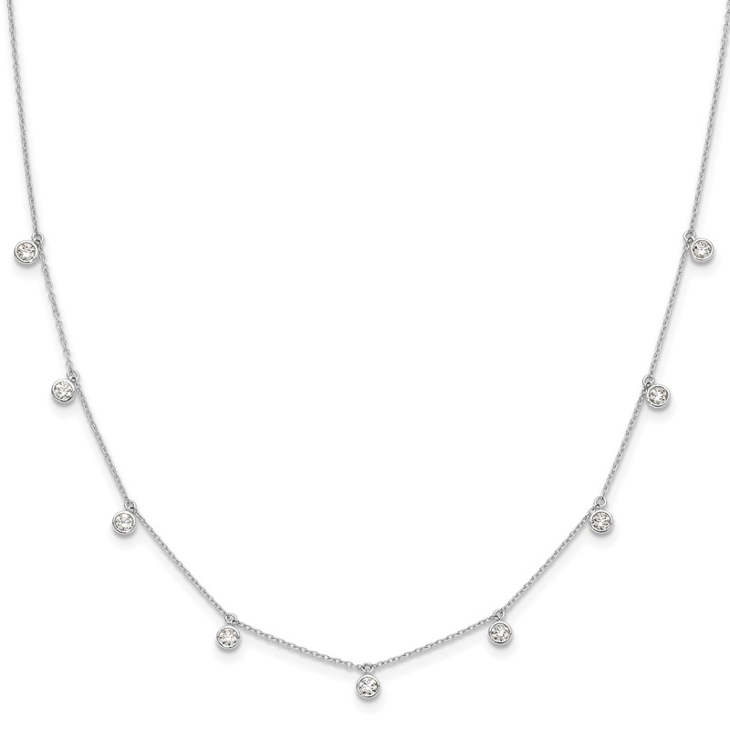 True Origin 14k White Gold 1 1/6 carat Lab Grown Diamond VS DEF Nine Station 18 inch Necklace