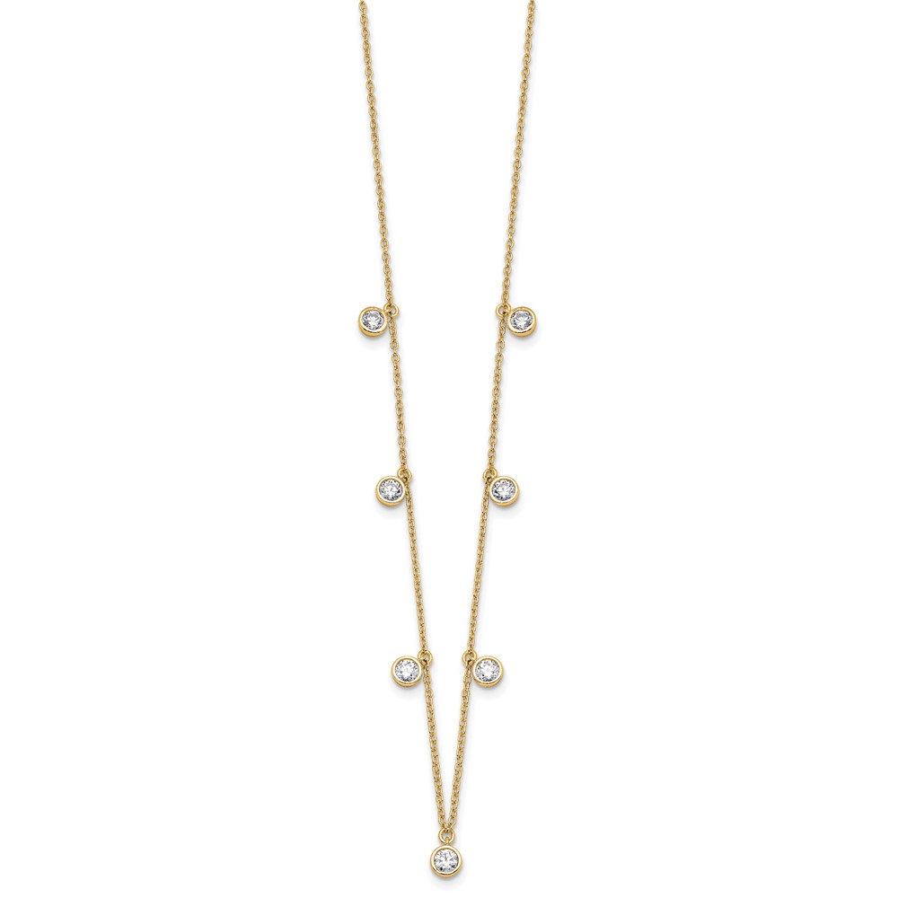 True Origin 14k 1 1/6 carat Lab Grown Diamond VS DEF Nine Station 18 inch Necklace (PM10017-117-YLD-18)