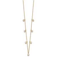 True Origin 14K Yellow Gold 1.17 Carat Lab Grown Diamond VS+ F+ Complete 9 Station Necklace, 18" view 2