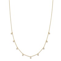 True Origin 14K Yellow Gold 1.17 Carat Lab Grown Diamond VS+ F+ Complete 9 Station Necklace, 18" view 3