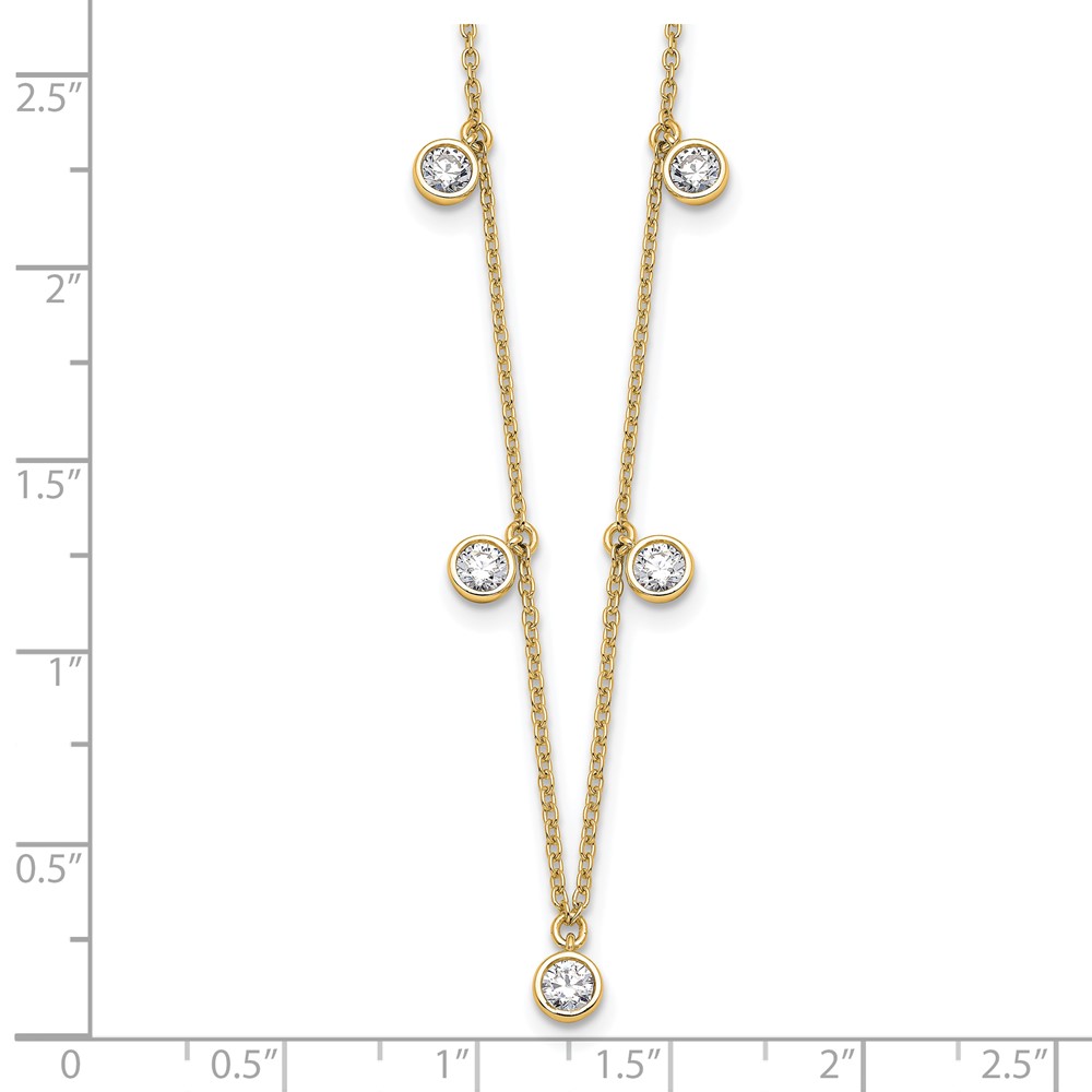 True Origin 14k 1 1/6 carat Lab Grown Diamond VS DEF Nine Station 18 inch Necklace (PM10017-117-YLD-18)