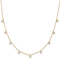True Origin 14K Yellow Gold 1.17 Carat Lab Grown Diamond VS+ F+ Complete 9 Station Necklace, 18" view 1