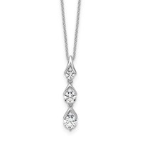 True Origin 14K White Gold 1 Carat Lab Grown Diamond VS+ F+ Complete Pendant Necklace, 18" view 1
