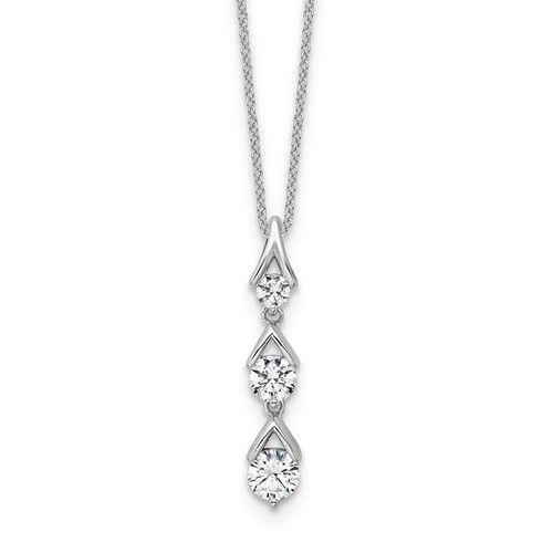 True Origin 14K White Gold 1 Carat Lab Grown Diamond VS+ F+ Complete Pendant Necklace, 18"
