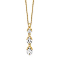 True Origin 14K Yellow Gold 1 Carat Lab Grown Diamond VS+ F+ Complete Pendant Necklace, 18" view 1