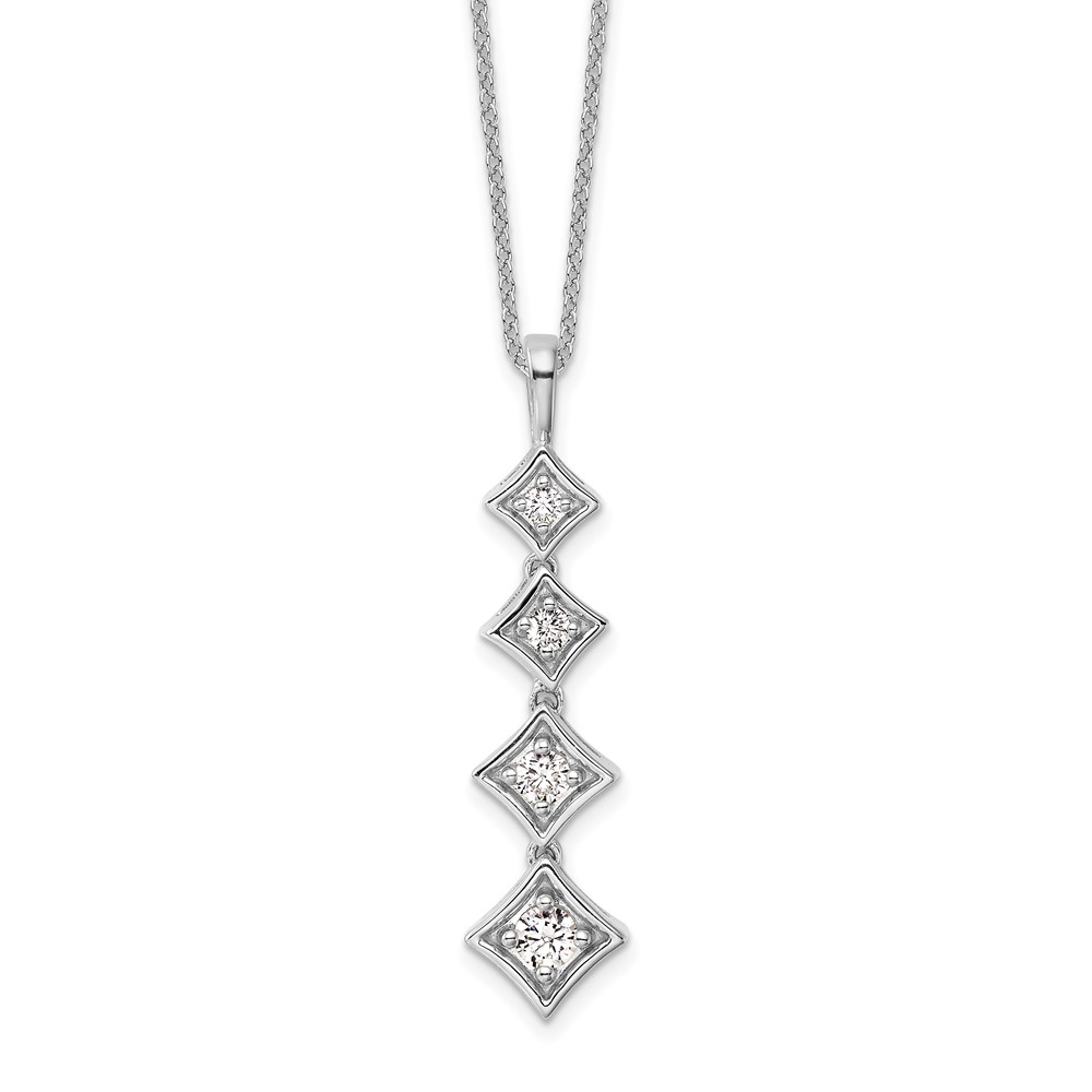 True Origin 14K White Gold 0.38 Carat Lab Grown Diamond VS+ F+ Complete Pendant Necklace, 18"