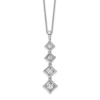True Origin 14K White Gold 0.38 Carat Lab Grown Diamond VS+ F+ Complete Pendant Necklace, 18" view 1