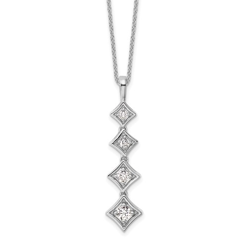 True Origin 14K White Gold 0.38 Carat Lab Grown Diamond VS+ F+ Complete Pendant Necklace, 18"