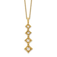 True Origin 14K Yellow Gold 0.38 Carat Lab Grown Diamond VS+ F+ Complete Pendant Necklace, 18" view 1