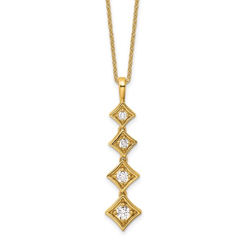 True Origin 14K Yellow Gold 0.38 Carat Lab Grown Diamond VS+ F+ Complete Pendant Necklace, 18"