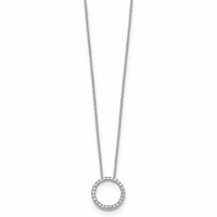 True Origin 14K White Gold 0.25 Carat Lab Grown Diamond VS+ F+ Complete Eternity Pendant Necklace, 18" view 2