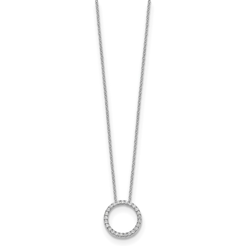 True Origin 14k White Gold 1/4 carat Lab Grown Diamond VS DEF 18 inch Eternity Pendant Necklace