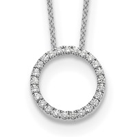 True Origin 14K White Gold 0.25 Carat Lab Grown Diamond VS+ F+ Complete Eternity Pendant Necklace, 18" view 1