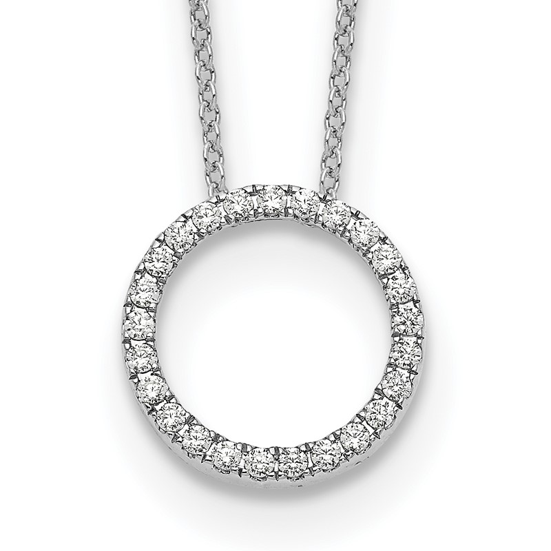 True Origin 14k White Gold 1/4 carat Lab Grown Diamond VS DEF 18 inch Eternity Pendant Necklace