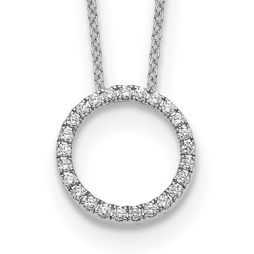 True Origin 14K White Gold 0.25 Carat Lab Grown Diamond VS+ F+ Complete Eternity Pendant Necklace, 18"