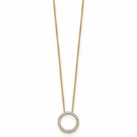 True Origin 14K Yellow Gold 0.25 Carat Lab Grown Diamond VS+ F+ Complete Eternity Pendant Necklace, 18" view 2