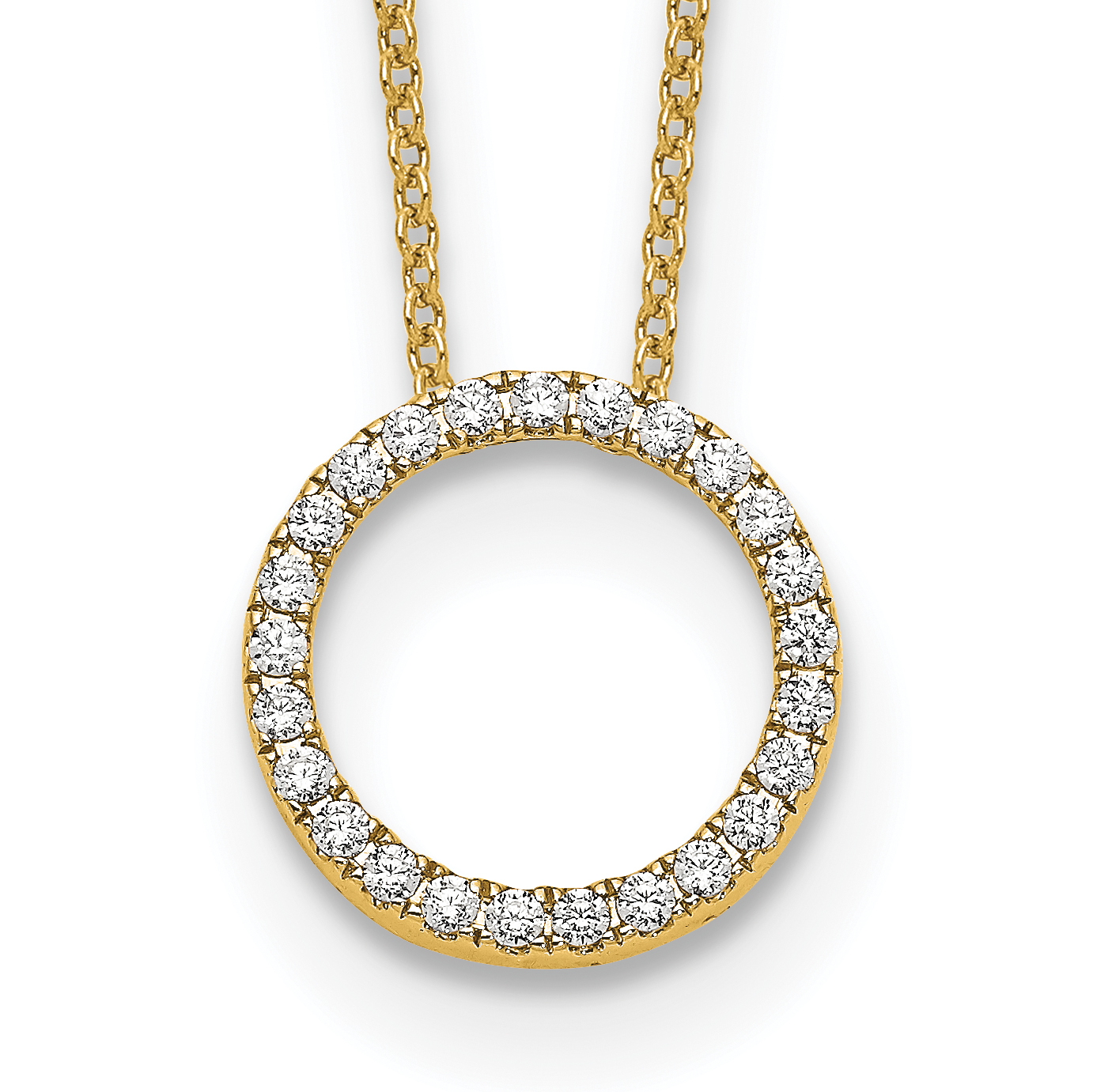 True Origin 14k 1/4 carat Lab Grown Diamond VS DEF 18 inch Eternity Pendant Necklace (PM1002-025-YLD)