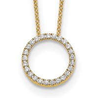 True Origin 14K Yellow Gold 0.25 Carat Lab Grown Diamond VS+ F+ Complete Eternity Pendant Necklace, 18" view 1