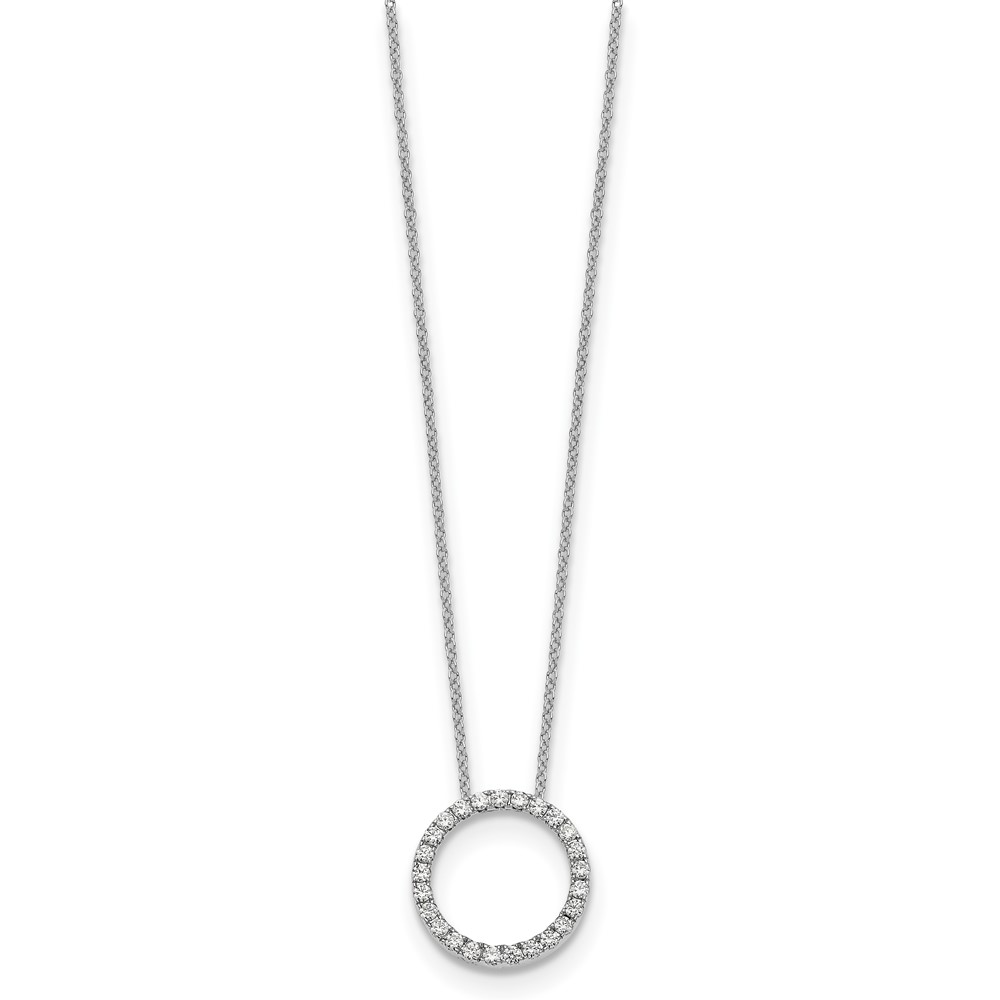 True Origin 14k White Gold 1/2 carat Lab Grown Diamond VS DEF 18 inch Eternity Pendant Necklace (PM1002-050-WLD)