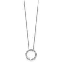 True Origin 14K White Gold 0.50 Carat Lab Grown Diamond VS+ F+ Complete Eternity Pendant Necklace, 18" view 2