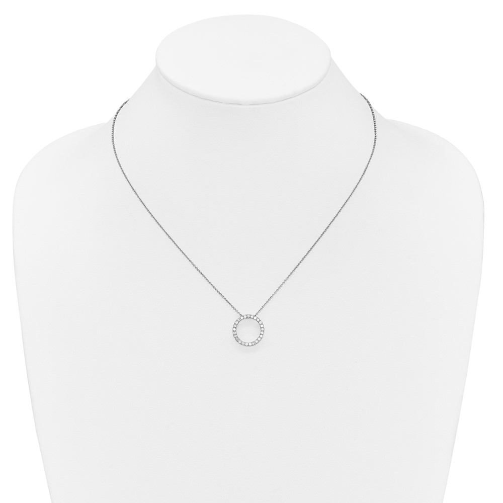 True Origin 14k White Gold 1/2 carat Lab Grown Diamond VS DEF 18 inch Eternity Pendant Necklace (PM1002-050-WLD)