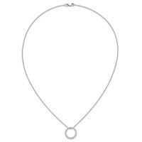 True Origin 14K White Gold 0.50 Carat Lab Grown Diamond VS+ F+ Complete Eternity Pendant Necklace, 18" view 5