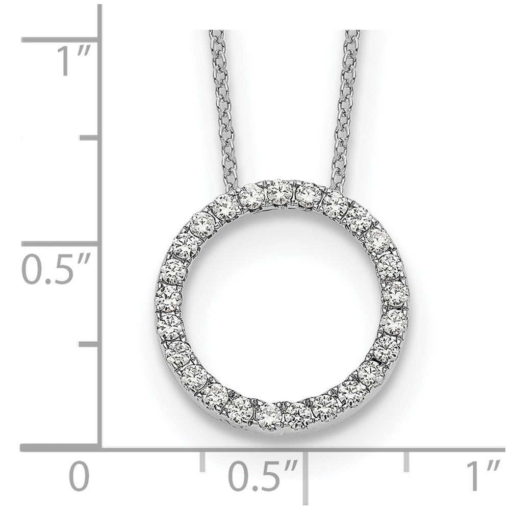 True Origin 14k White Gold 1/2 carat Lab Grown Diamond VS DEF 18 inch Eternity Pendant Necklace (PM1002-050-WLD)