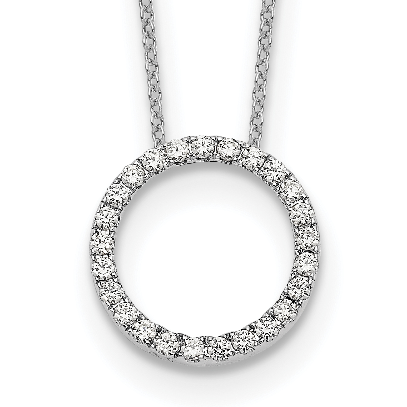 True Origin 14k White Gold 1/2 carat Lab Grown Diamond VS DEF 18 inch Eternity Pendant Necklace (PM1002-050-WLD)