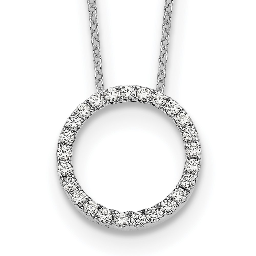 True Origin 14k White Gold 1/2 carat Lab Grown Diamond VS DEF 18 inch Eternity Pendant Necklace (PM1002-050-WLD)