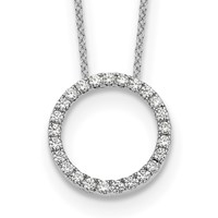 True Origin 14K White Gold 0.50 Carat Lab Grown Diamond VS+ F+ Complete Eternity Pendant Necklace, 18" view 1