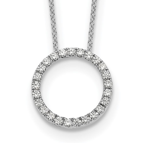 True Origin 14K White Gold 0.50 Carat Lab Grown Diamond VS+ F+ Complete Eternity Pendant Necklace, 18"