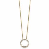 True Origin 14K Yellow Gold 0.50 Carat Lab Grown Diamond VS+ F+ Complete Eternity Pendant Necklace, 18" view 2