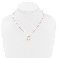 True Origin 14K Yellow Gold 0.50 Carat Lab Grown Diamond VS+ F+ Complete Eternity Pendant Necklace, 18" view 4